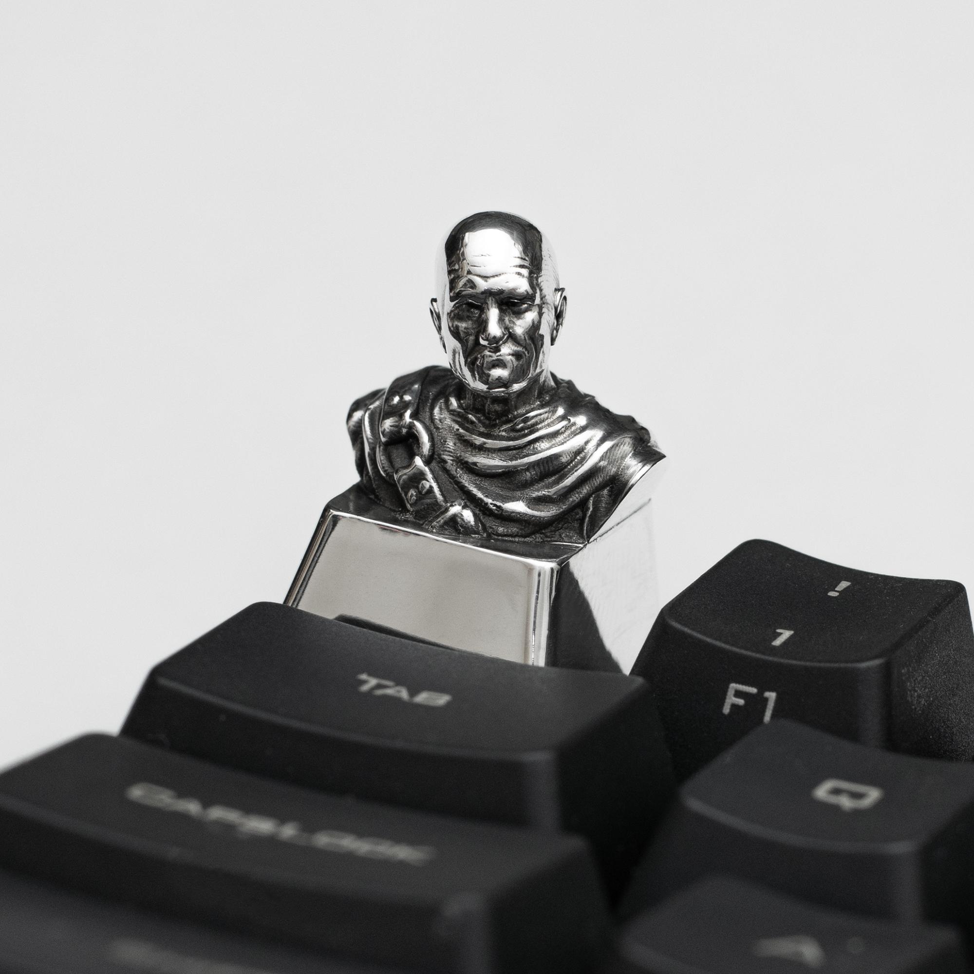 ảnh keycap bạc old priest keycap, nút bàn phím bạc, nút esc, artisan keycap, keycap kim loại, cherry keycap, custom keycap 1