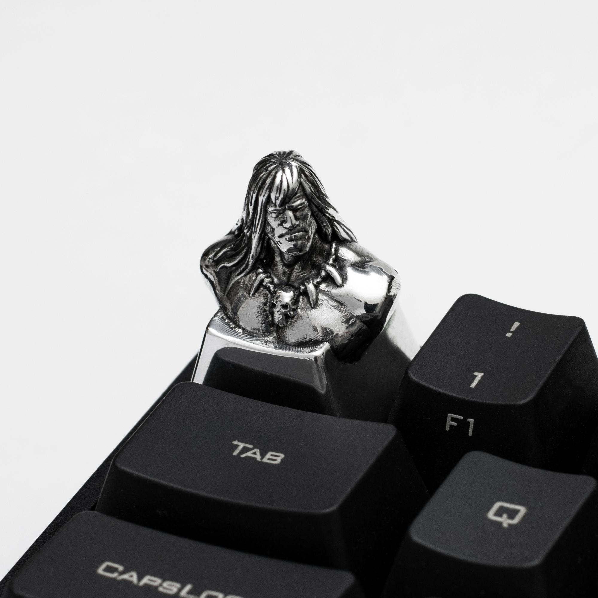 ảnh keycap bạc conan the barbarian premium keycap, nút bàn phím bạc, nút esc, artisan keycap, keycap kim loại, cherry keycap 1